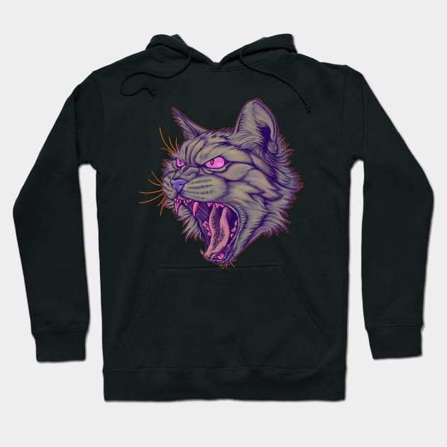 Hissy Kitty de-saturated Hoodie by Crude Casey